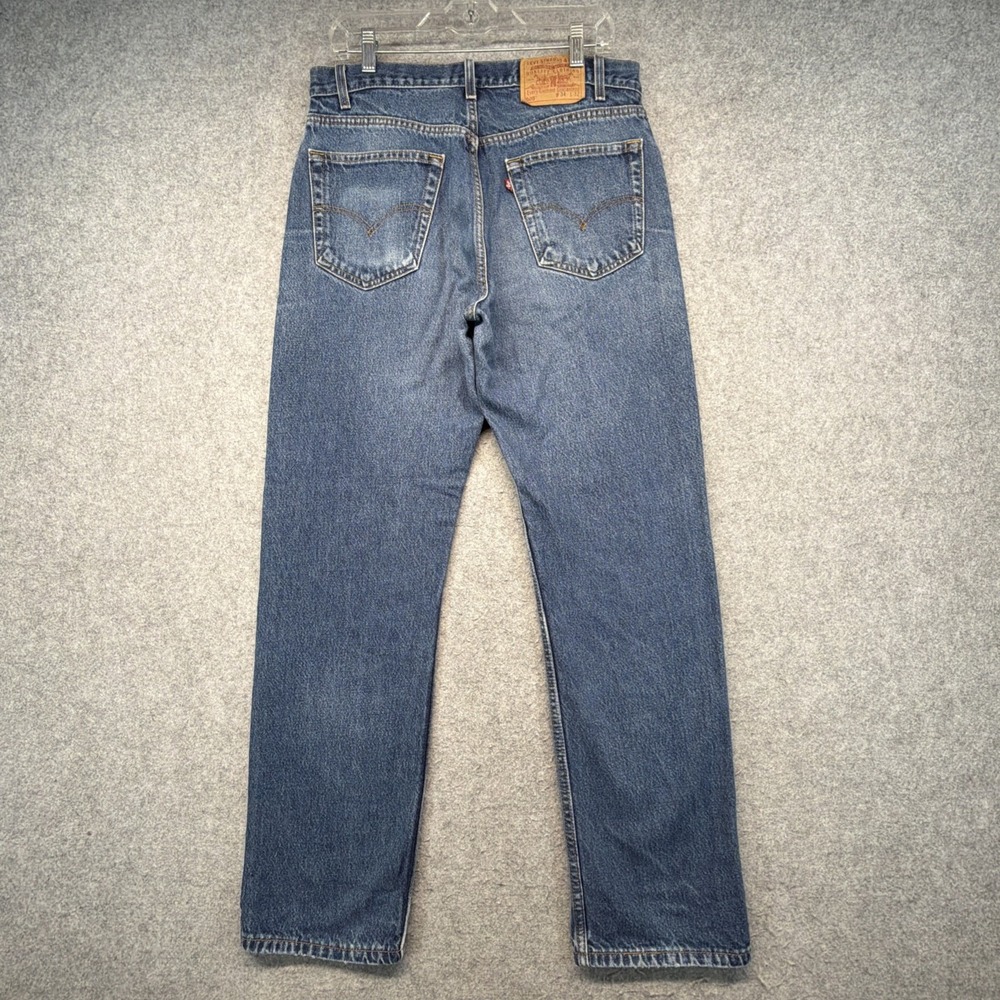 Vintage Levis 505 Straight Leg Jeans 34x32 (Fits 33x31) Blue Denim Great Fade - Picture 4 of 13